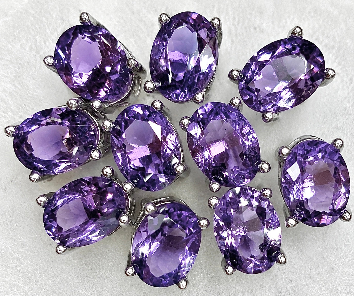 Wholesale Lot 5 Pairs Natural Amethyst Earring Stud 6x8mm
