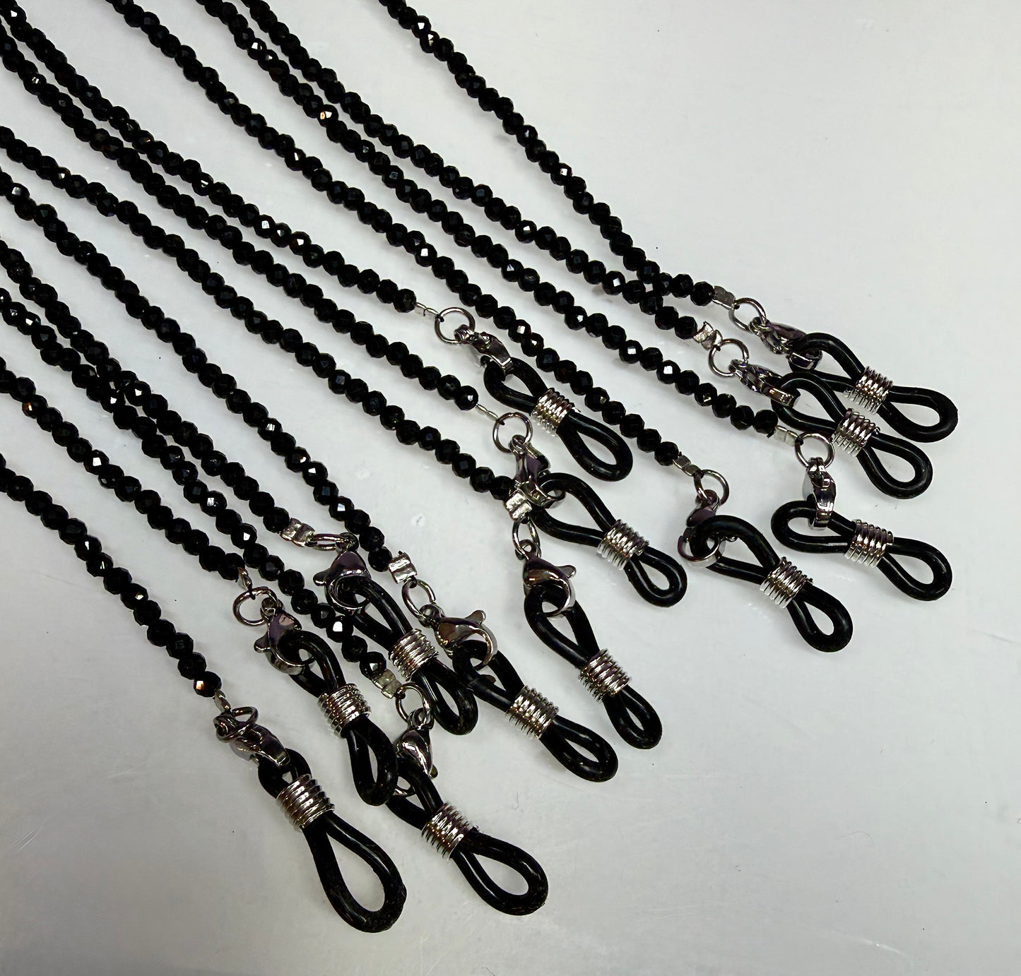 Wholesale Lot 6 PCS 3mm Faceted Black Tourmaline Glasses Chains
