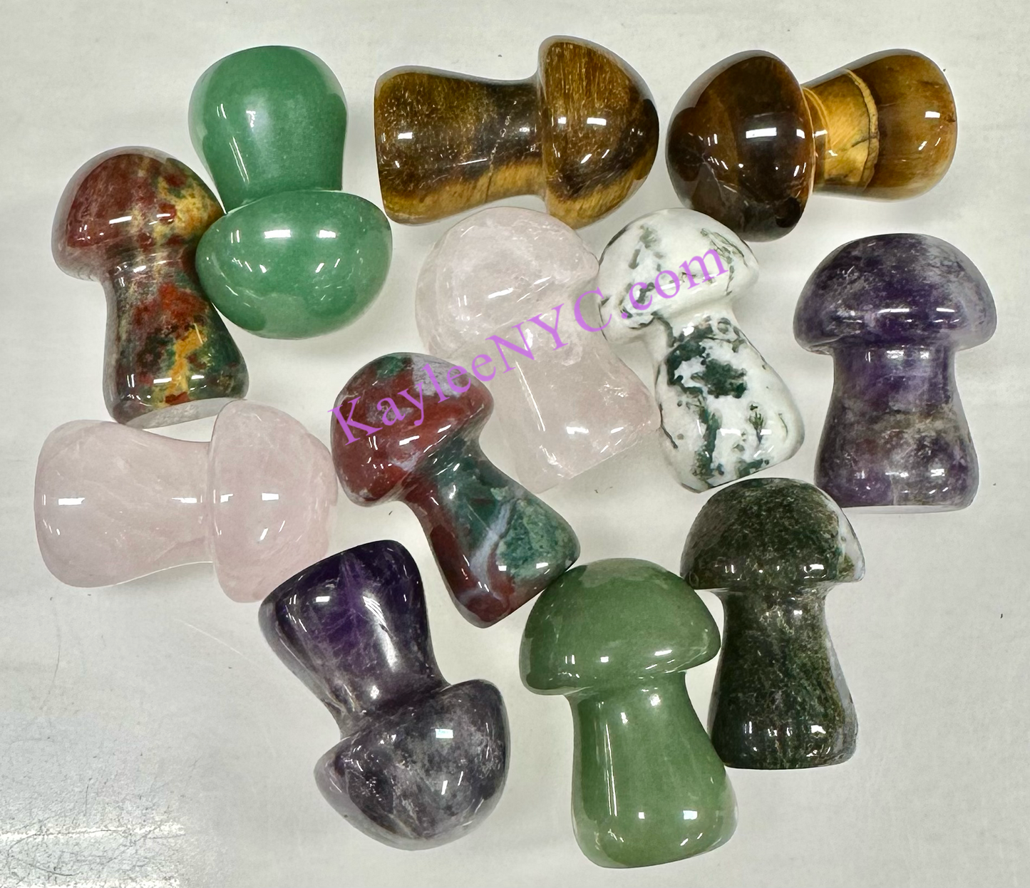 Wholesale Lot 12 PCs 3.5cm Natural mix Crystal Mushroom Healing Energy