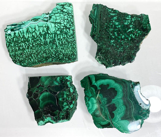 Wholesale Lot 3-5PCs  Natural Malachite Slab Crystal Nice Quality Healing Energy 1.9 to 2 lbs