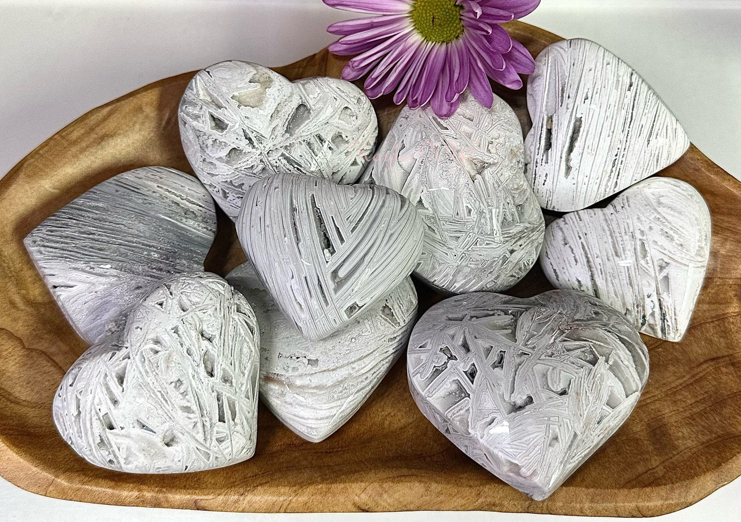 Wholesale Lot 2 lbs Natural White Lace Agate Heart Crystal Healing Energy