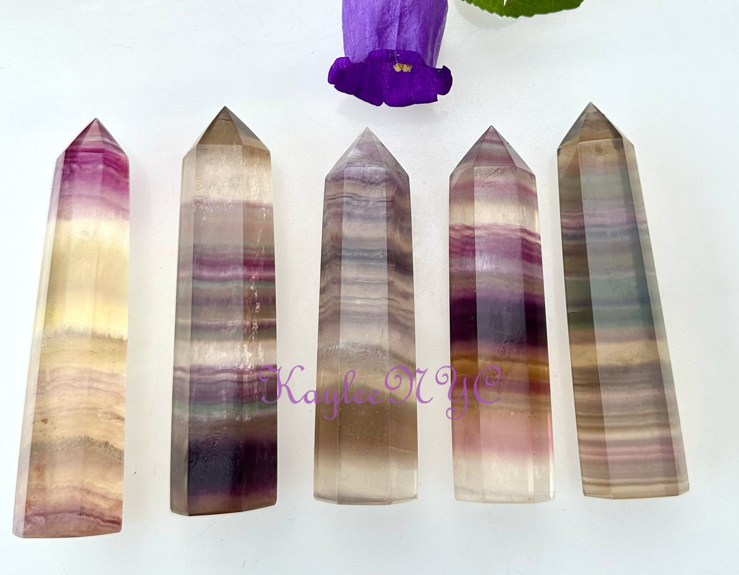 Wholesale Lot 1 Lb Natural Rainbow Fluorite Obelisk Tower Point Crystal Energy