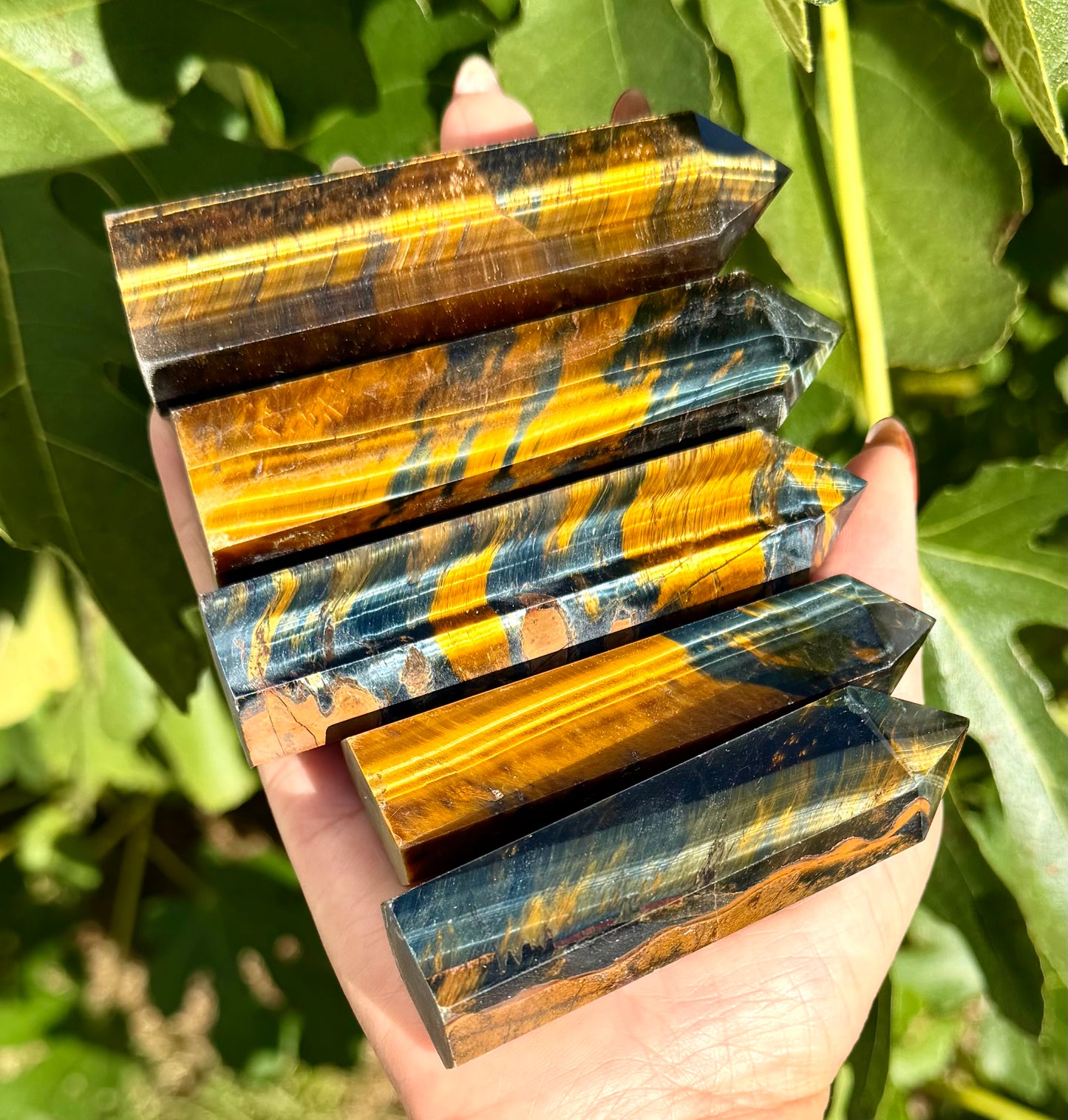 Wholesale Lot 1 lb Natural Blue Tiger Eye Obelisk Tower Point Crystal Healing Energy