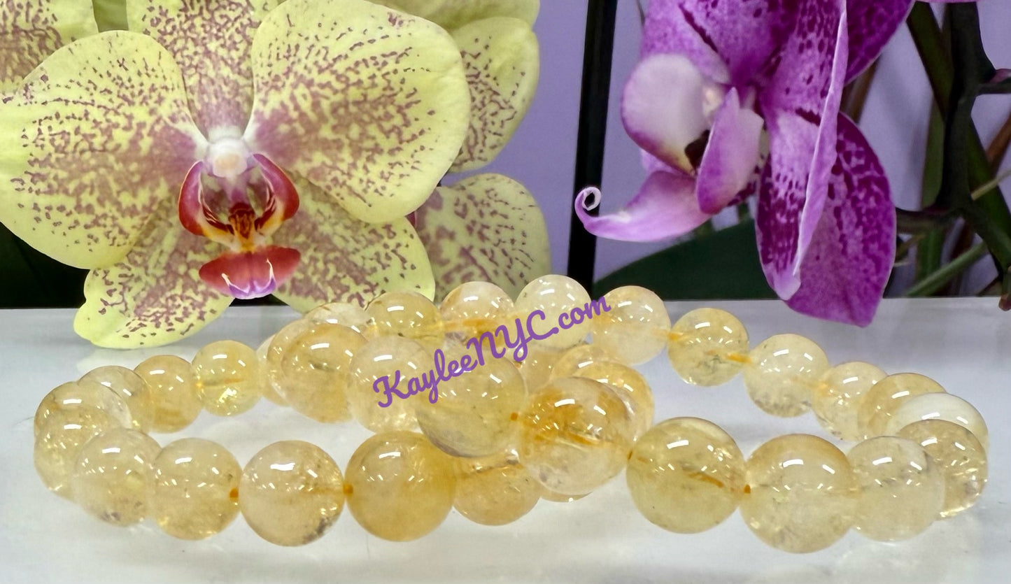Wholesale Lot 6 Pcs Citrine 10mm 7.5” Crystal Healing Stretch Bracelet
