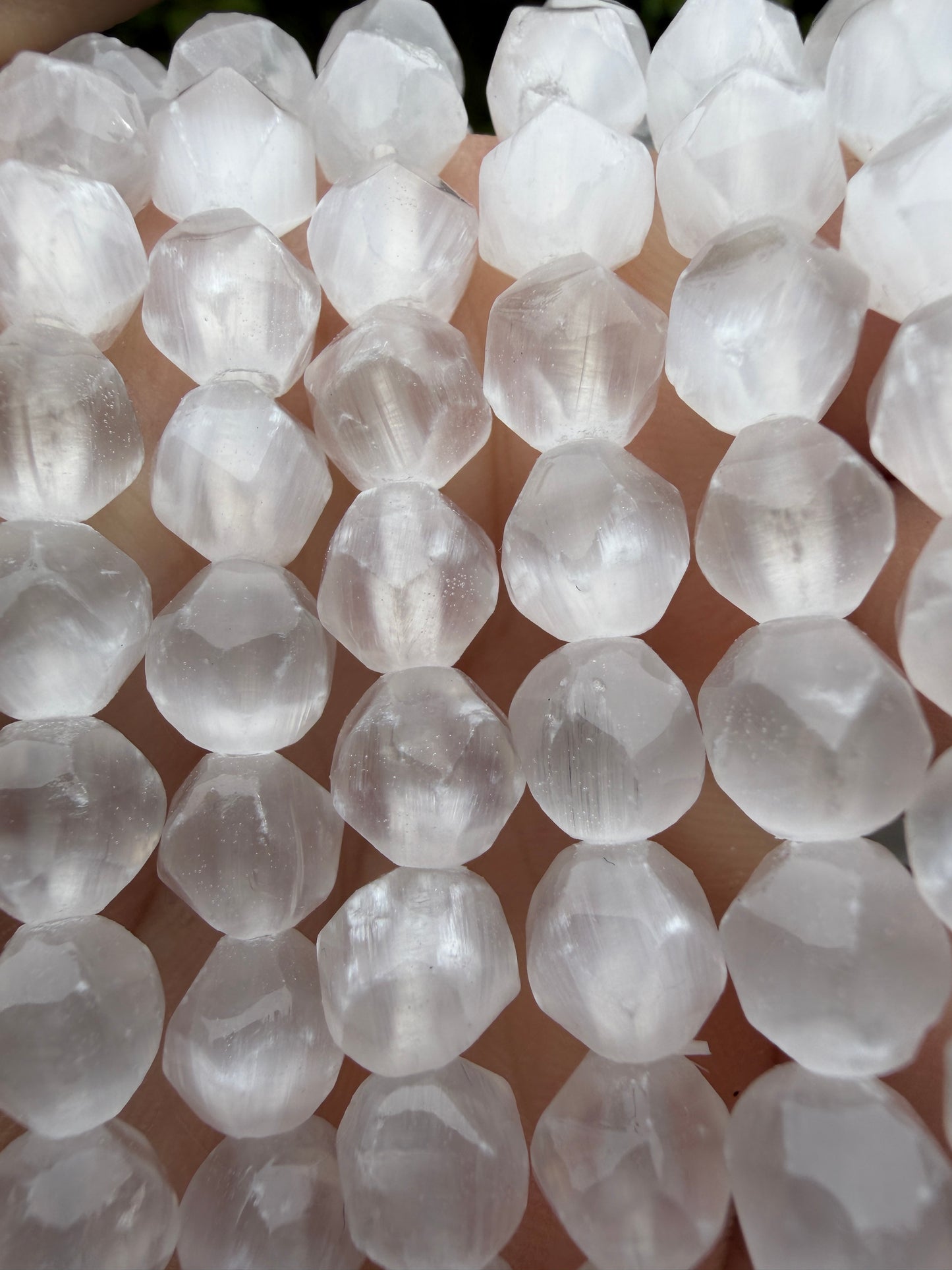Wholesale 6 Pcs 8mm Faceted Selenite Natural Crystal Stretch Bracelet 7.5"
