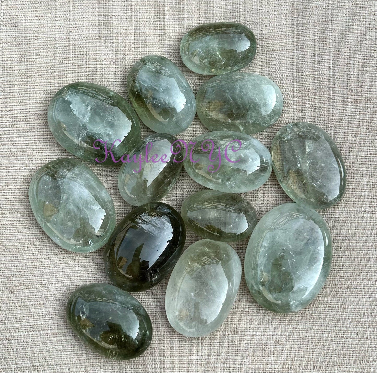 Wholesale Lot 2 lbs Prasiolite Green Amethyst Palm Stone Crystal Healing Energy