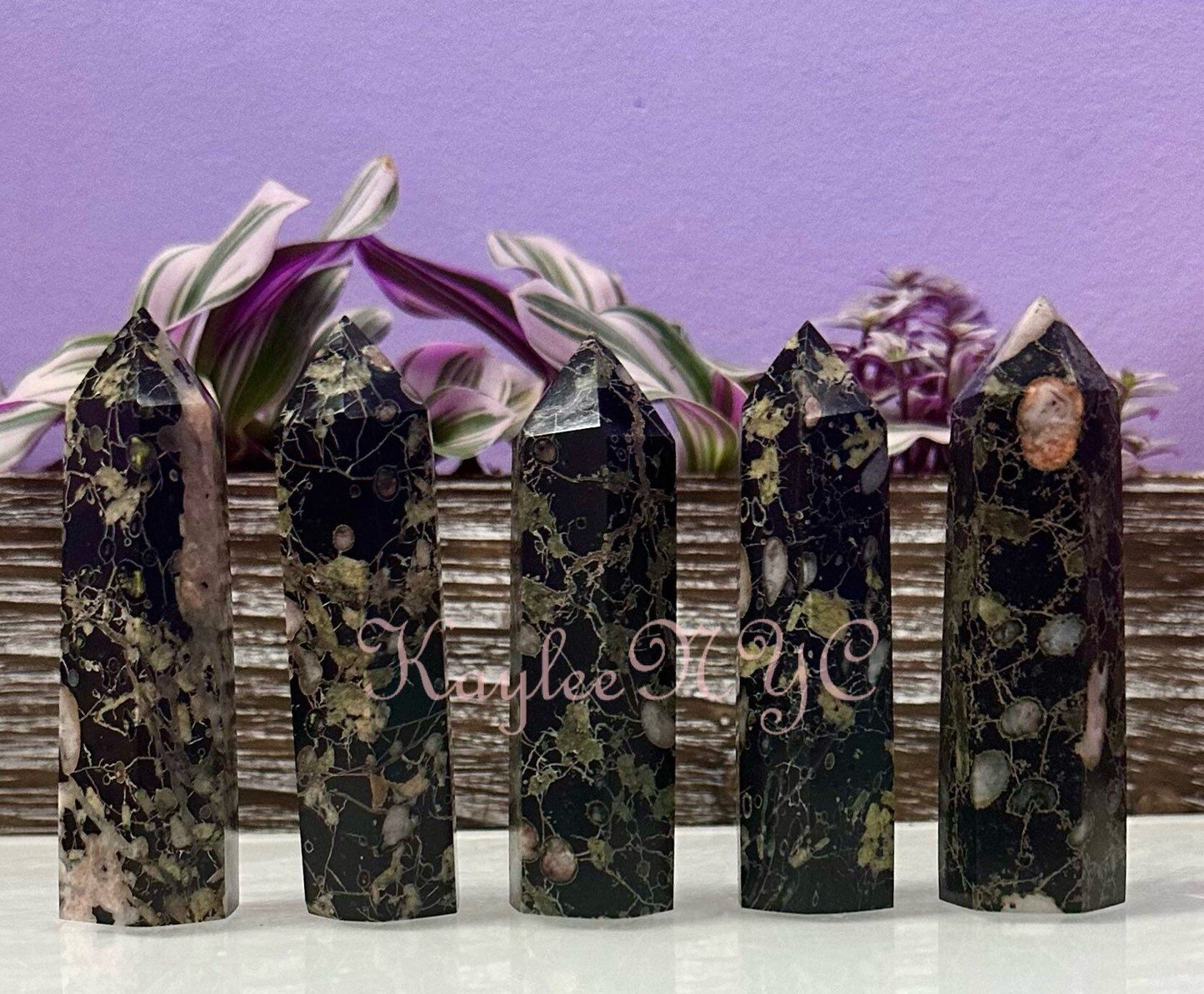 Wholesale Lot 1 Lb Natural Plum Blossom Jade Obelisk Tower Point Crystal Natural