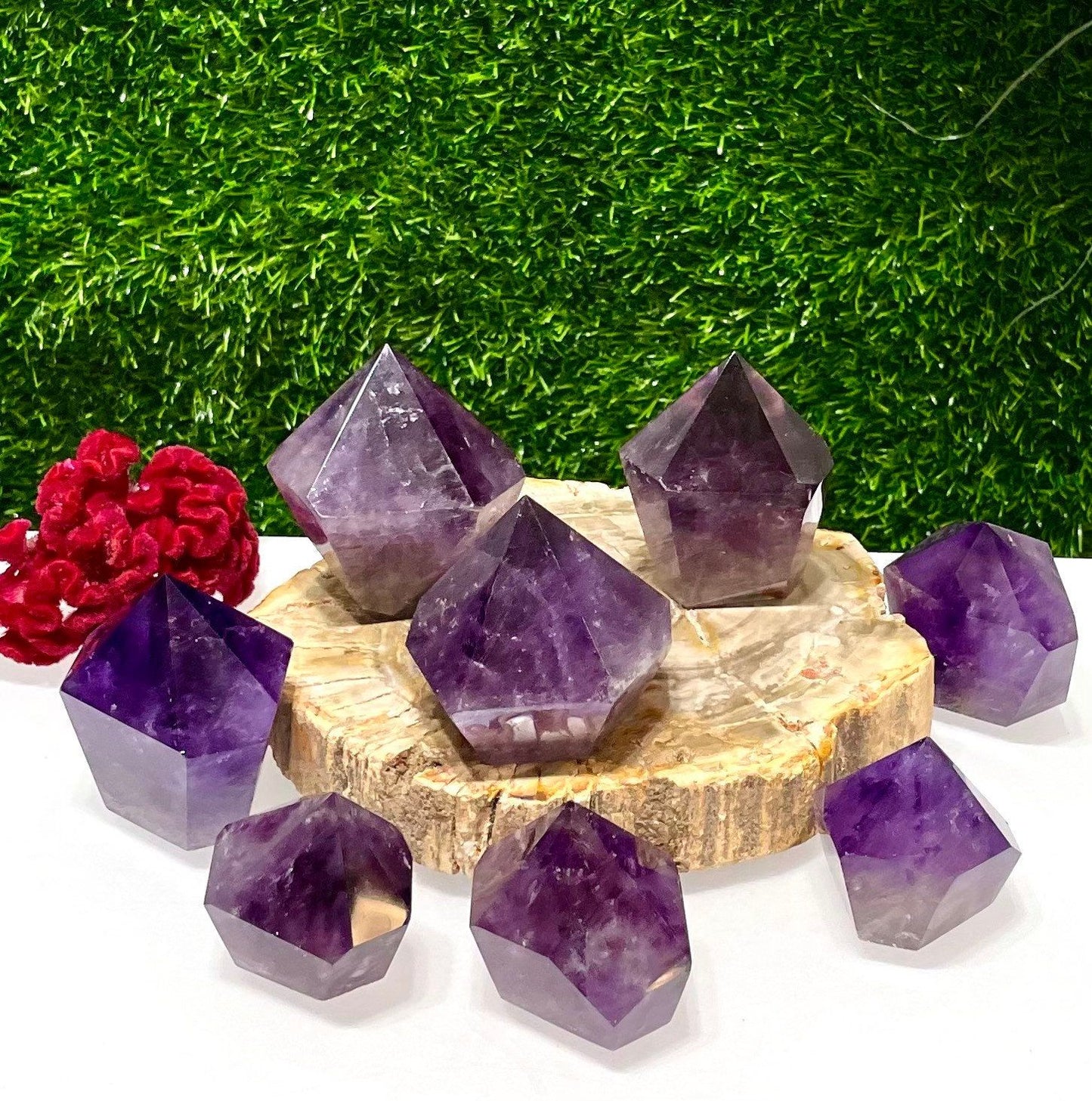 Wholesale Lot 2 lbs Natural Amethyst Tower Obelisk Point Wand Crystal Energy Healing