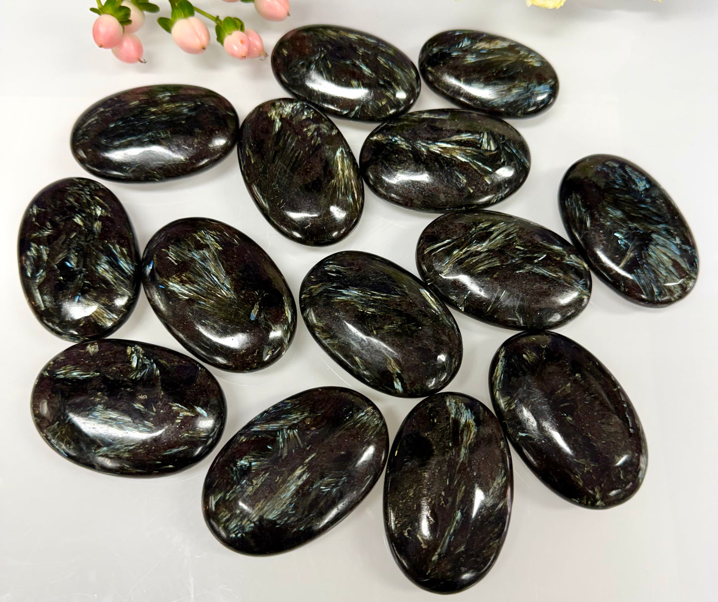 Wholesale 2 Lb Lot Natural Astrophyllite aka Arfvedsonite Palm Stones Crystal Energy