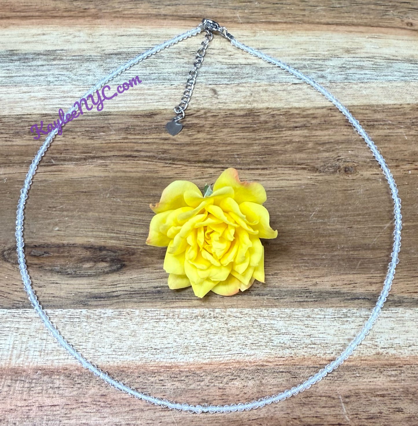 6 PCs 2mm Natural Clear Quartz Necklaces