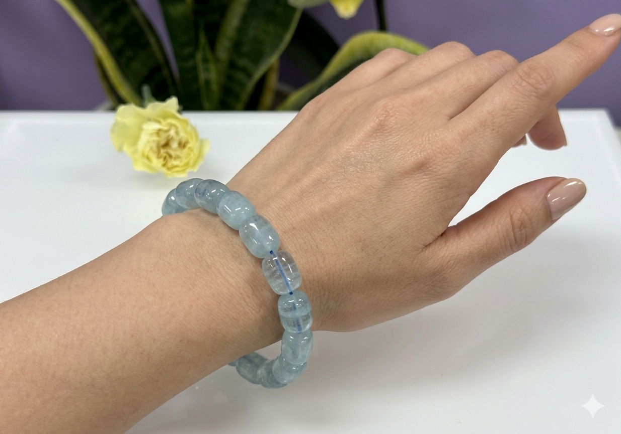 Wholesale 6 Pcs 8x12mm Natural Fluorite 7.5” Crystal Healing Stretch Bracelet