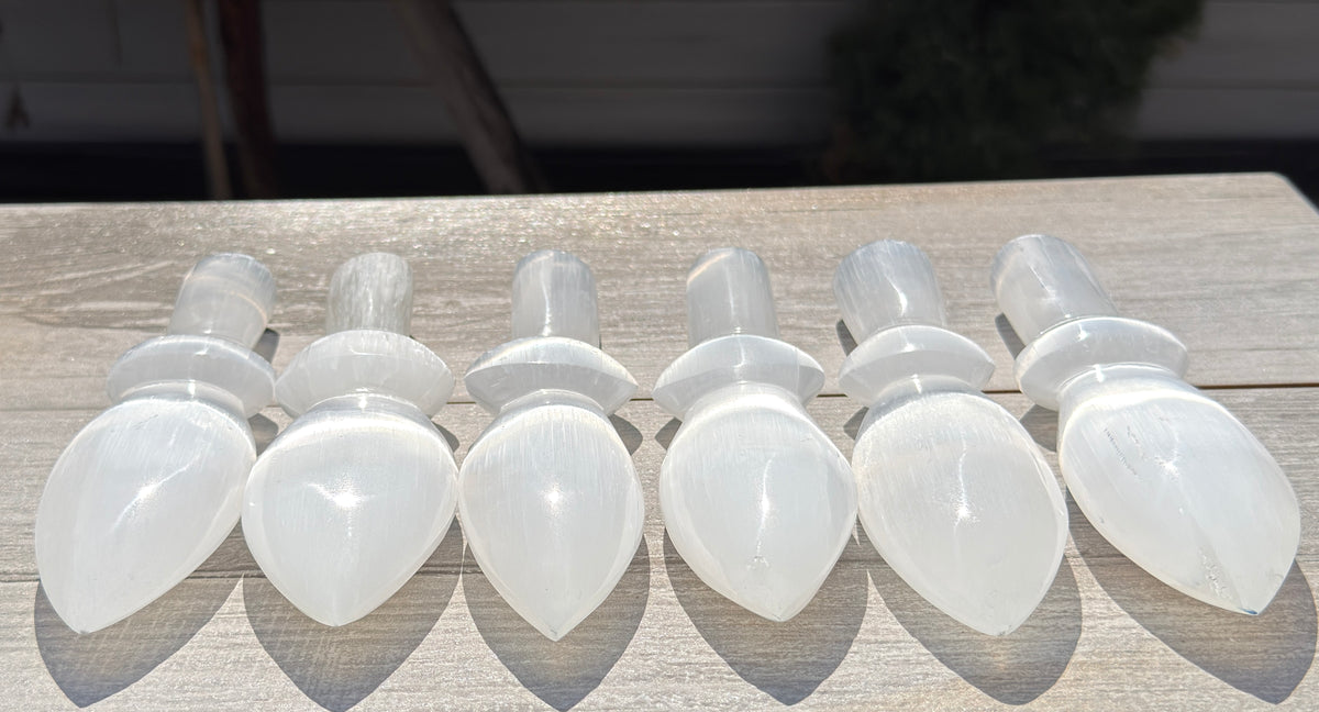 Wholesale Lot 6 pcs Natural Selenite aka Satin Spar Dagger 20cm