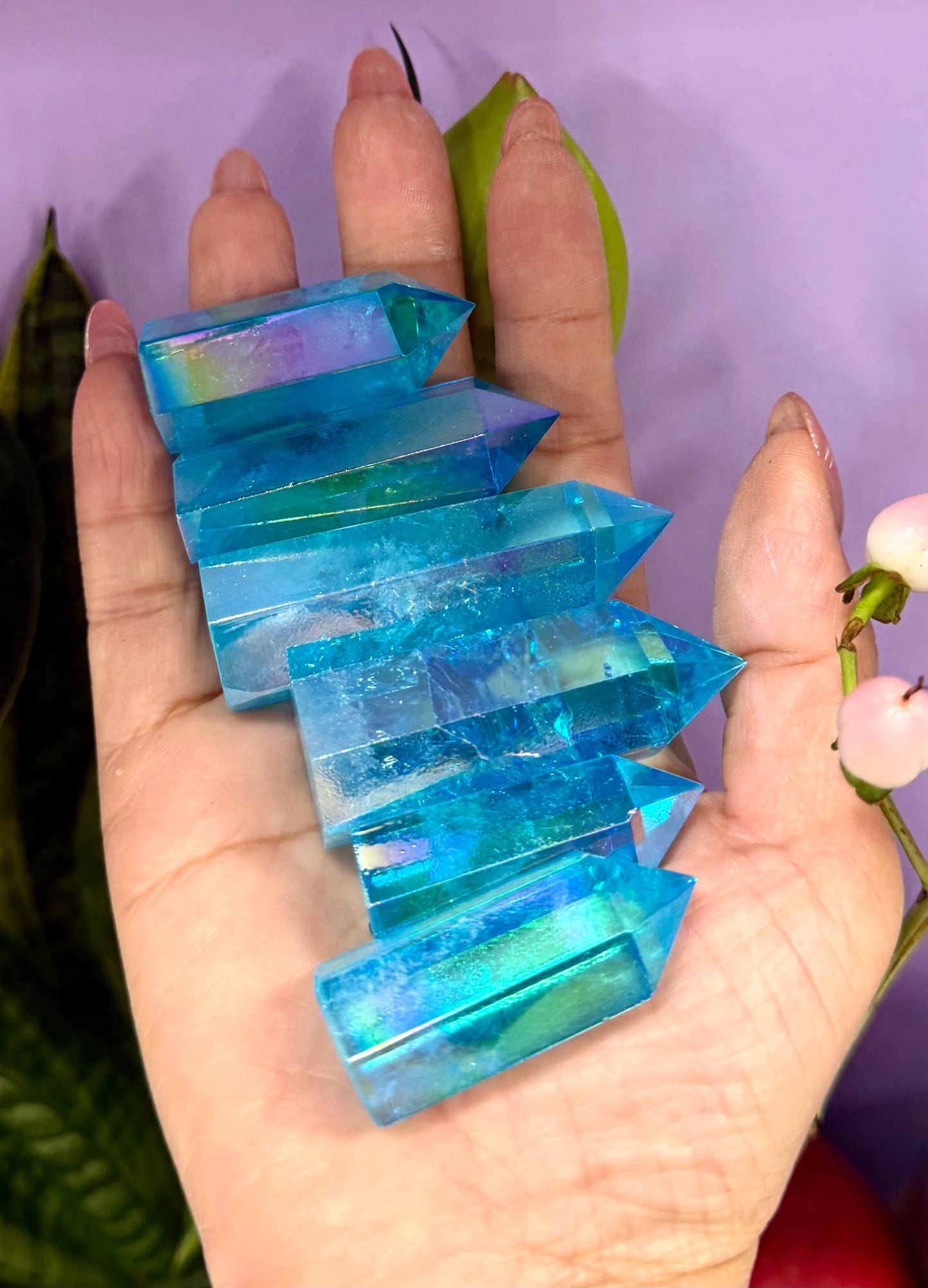 Wholesale Lot 1 lb Angel Aura Aqua Clear Quartz Tower Obelisk Point Wand Crystal Energy Healing