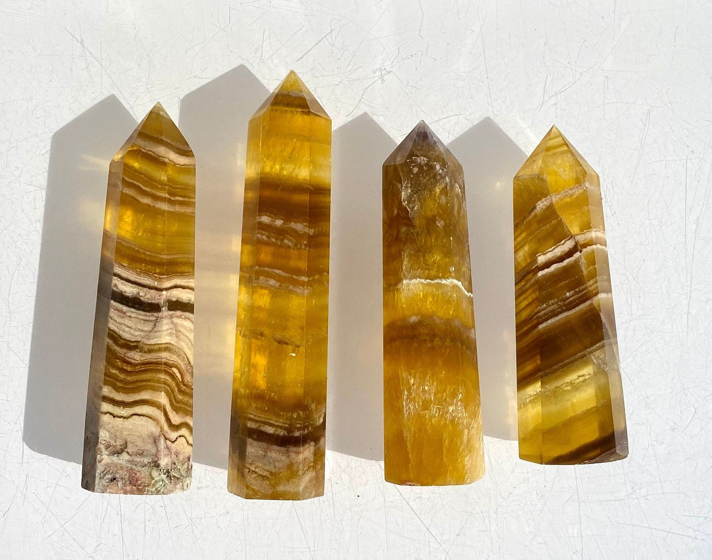 Wholesale Lot 1 Lb Yellow Fluorite Obelisk Tower Point Crystal Natural Energy