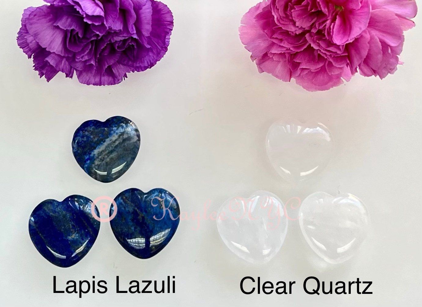 Wholesale Lot 12 Pcs 30mm Mixed Crystal Hearts Nice Quality Healing Energy