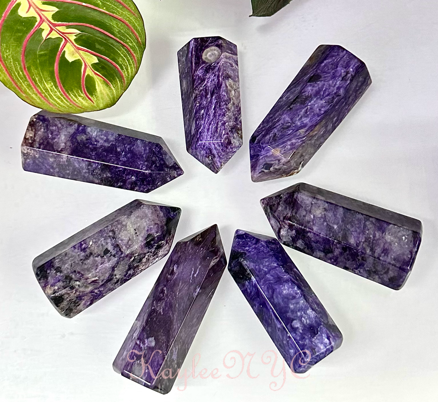 1 lb Natural  Charoite Obelisk Tower