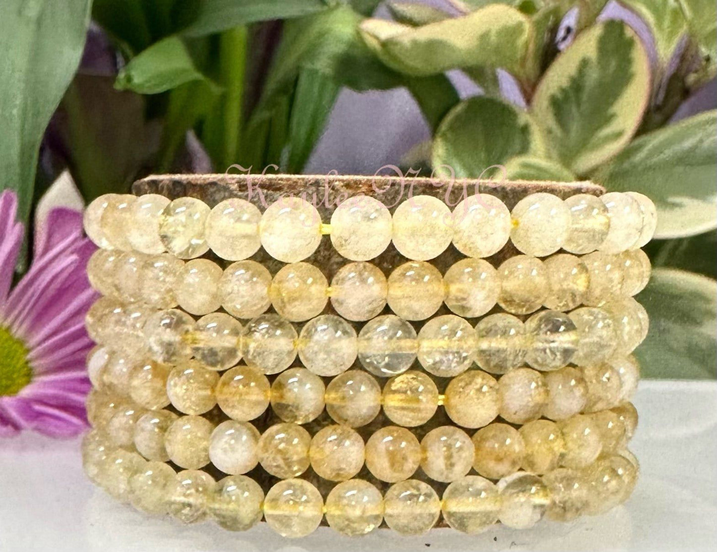 Wholesale 6 Pcs Natural Citrine 6mm 7.5” Crystal Healing Stretch Bracelet