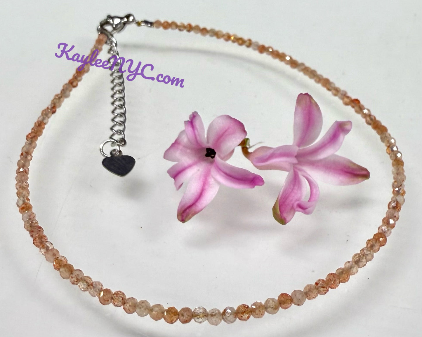 6 PCs 2mm Natural Sunstone Anklets Crystal Healing Energy