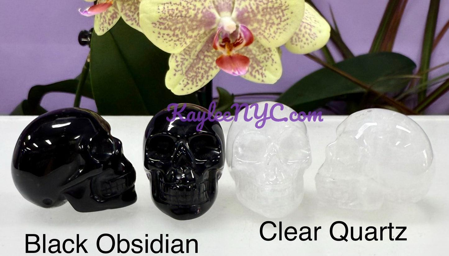 9 PCs 1.5” Natural Crystals Skull Healing Energy