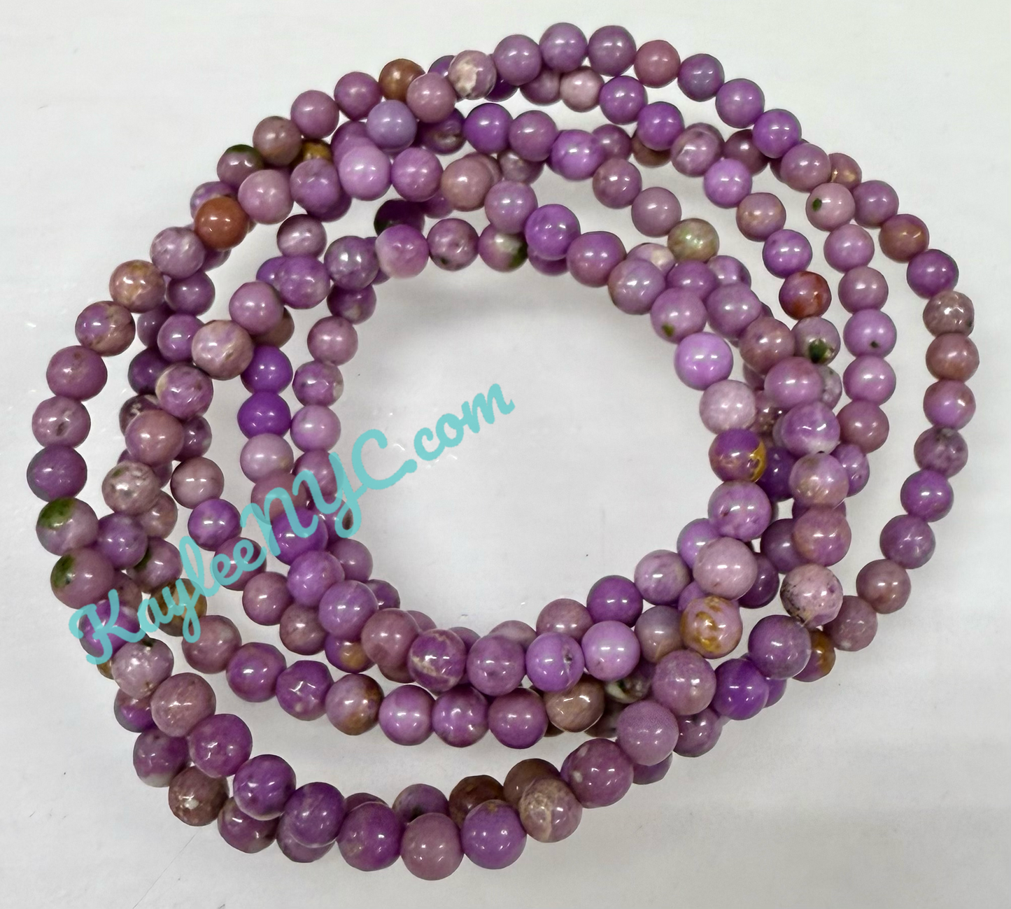 6 PCs Natural Phosphosiderite 5mm 7.5” Stretch Bracelet