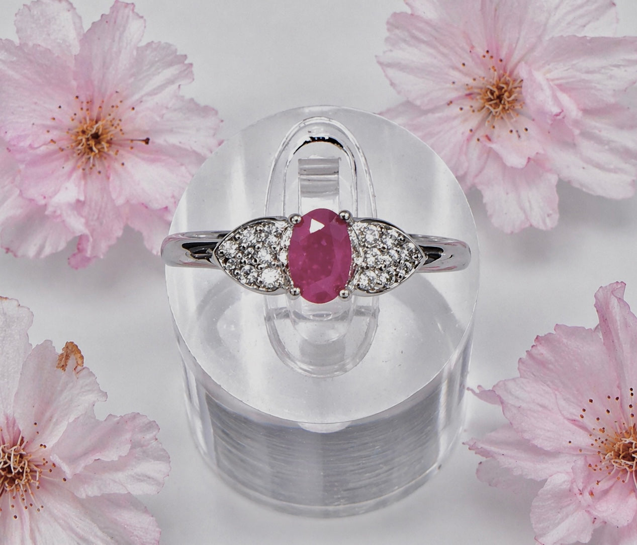 Wholesale Lot 7 pcs Natural Ruby Stainless Steel Ring 4x6mm