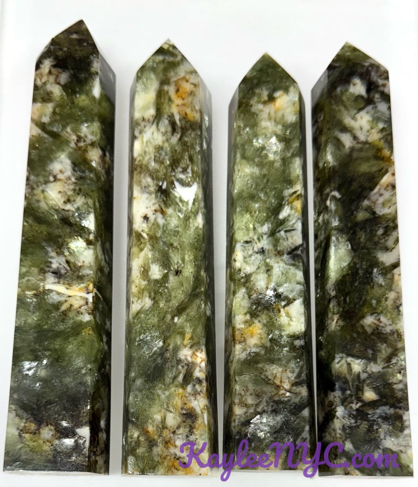 Wholesale Lot 4-5 pcs large Natural Green Lepidolite Mica obelisk Tower Point Crystal Healing Energy 3.9-4lbs