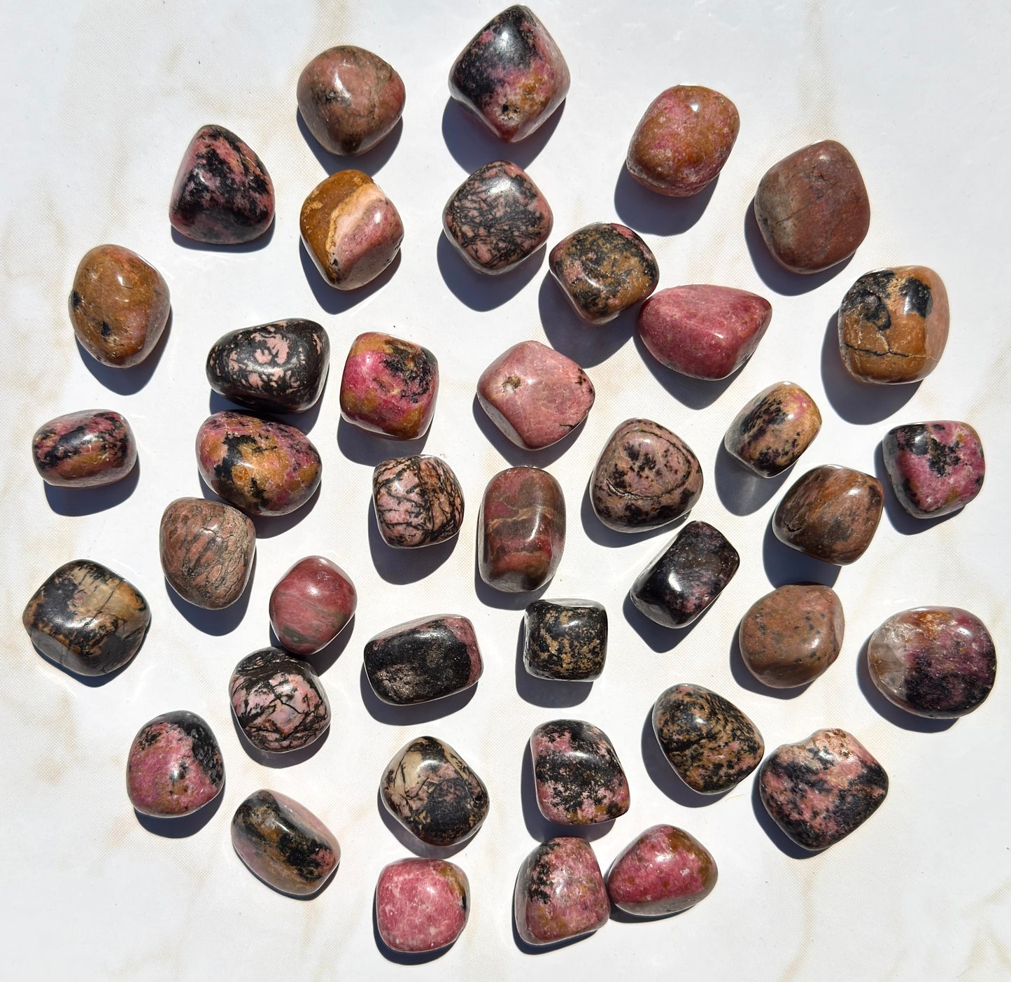 Wholesale Lot 2 Lbs Natural Rhodonite Tumble Healing Energy