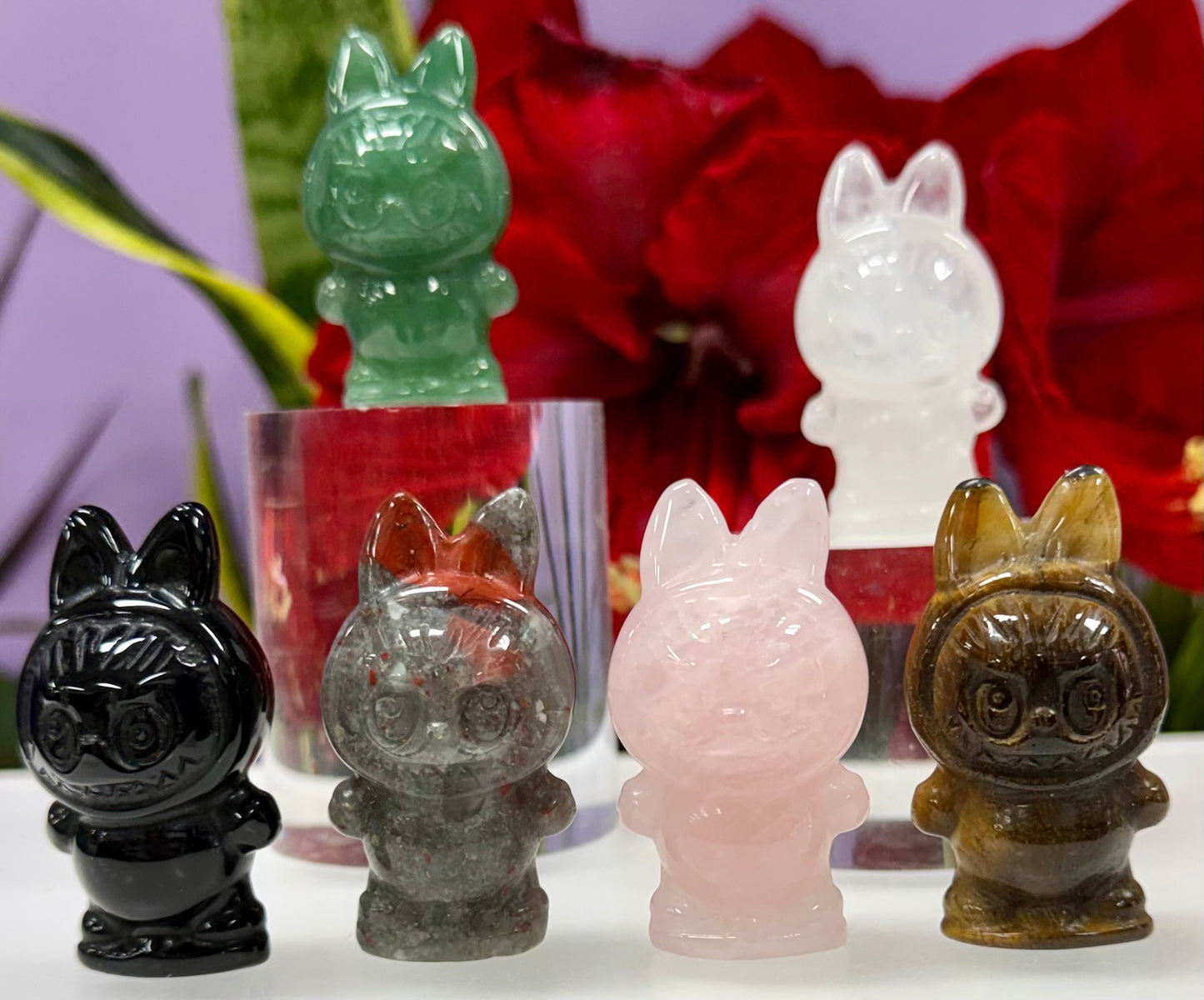 6 PCs Natural Crystals Gremlin Monster Lafufu Healing Energy