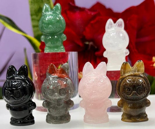 6 PCs Natural Crystals Gremlin Monster Lafufu Healing Energy