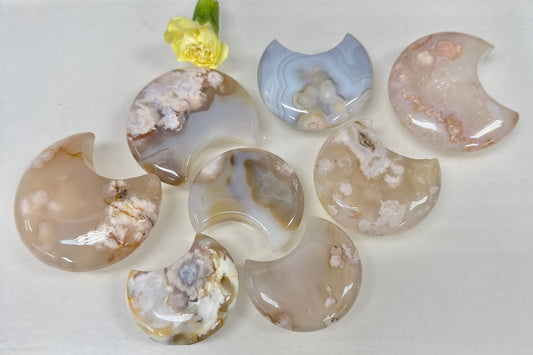 Wholesale Lot 1 lb Natural Flower Agate Crystal Moon Healing Energy