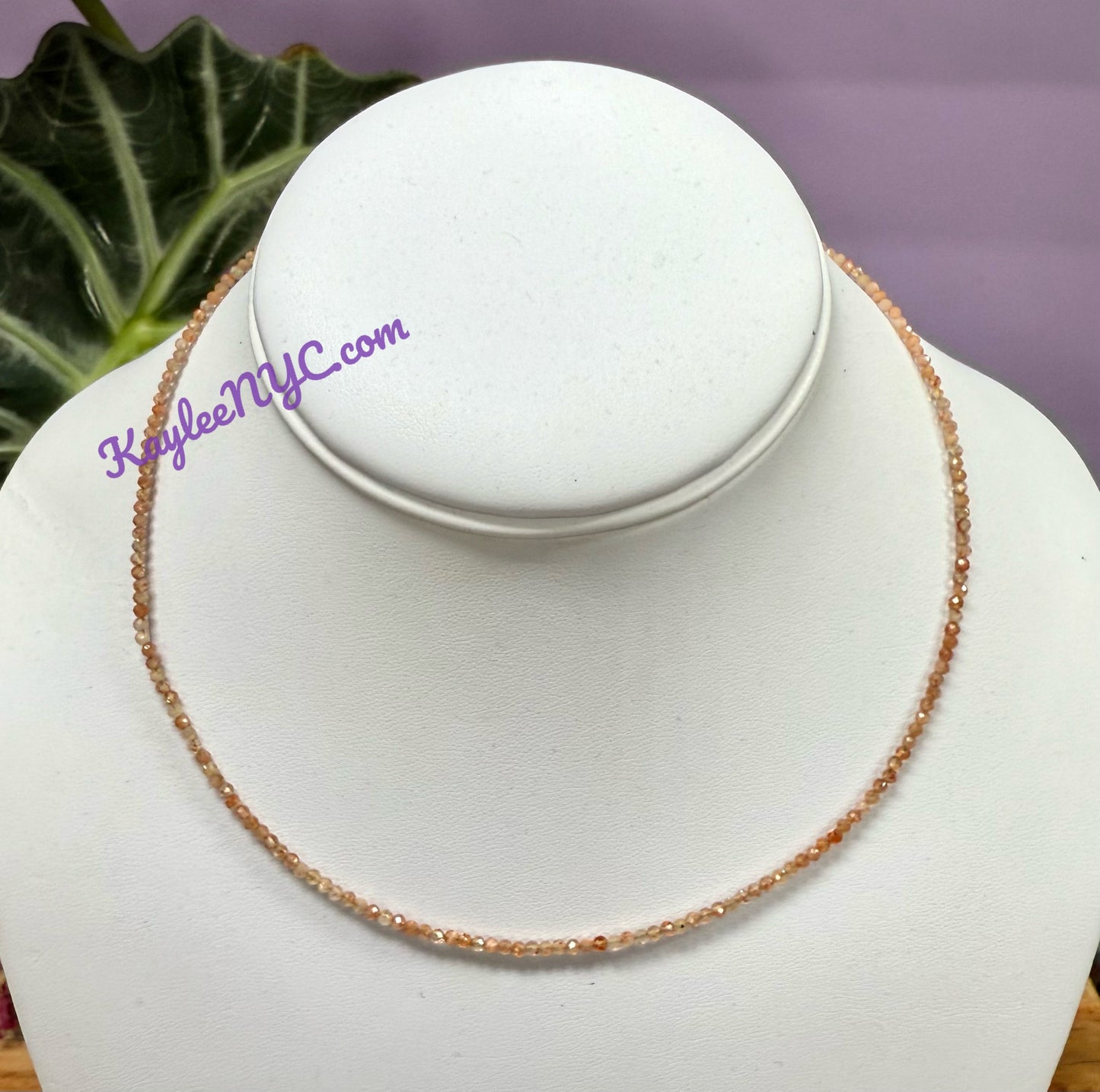 6 PCs 2mm Natural Sunstone Necklaces