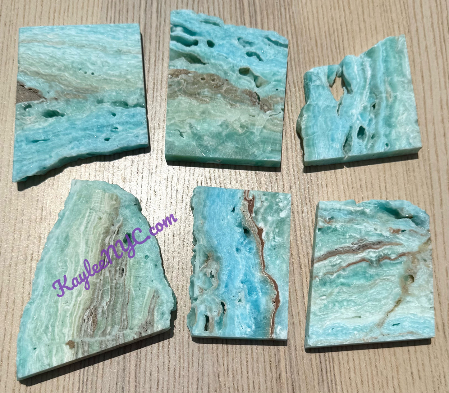 Wholesale Lot 6-7 pcs Natural Blue Arragonite Slab Crystal