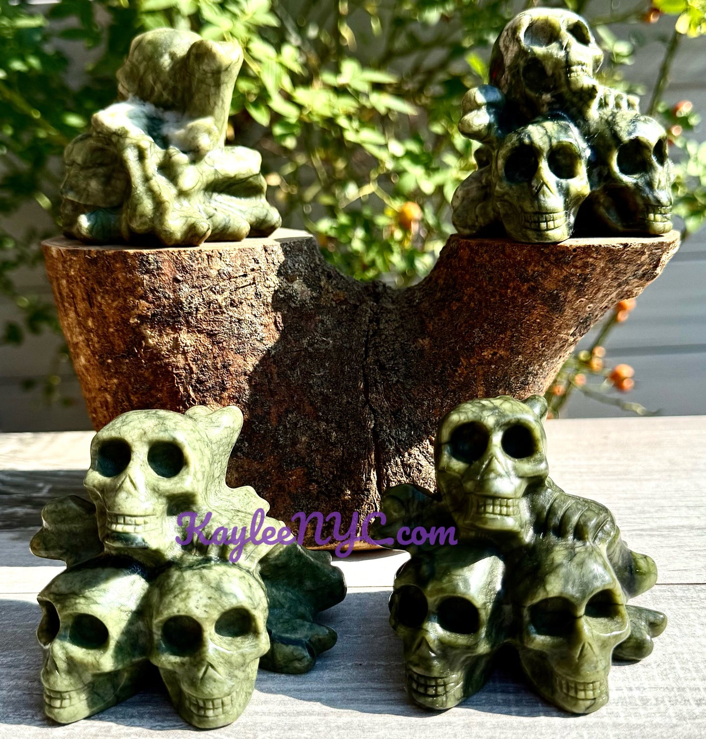 Wholesale lot 4 Pcs Natural Nephirte Jade Crystal Skulls healing energy