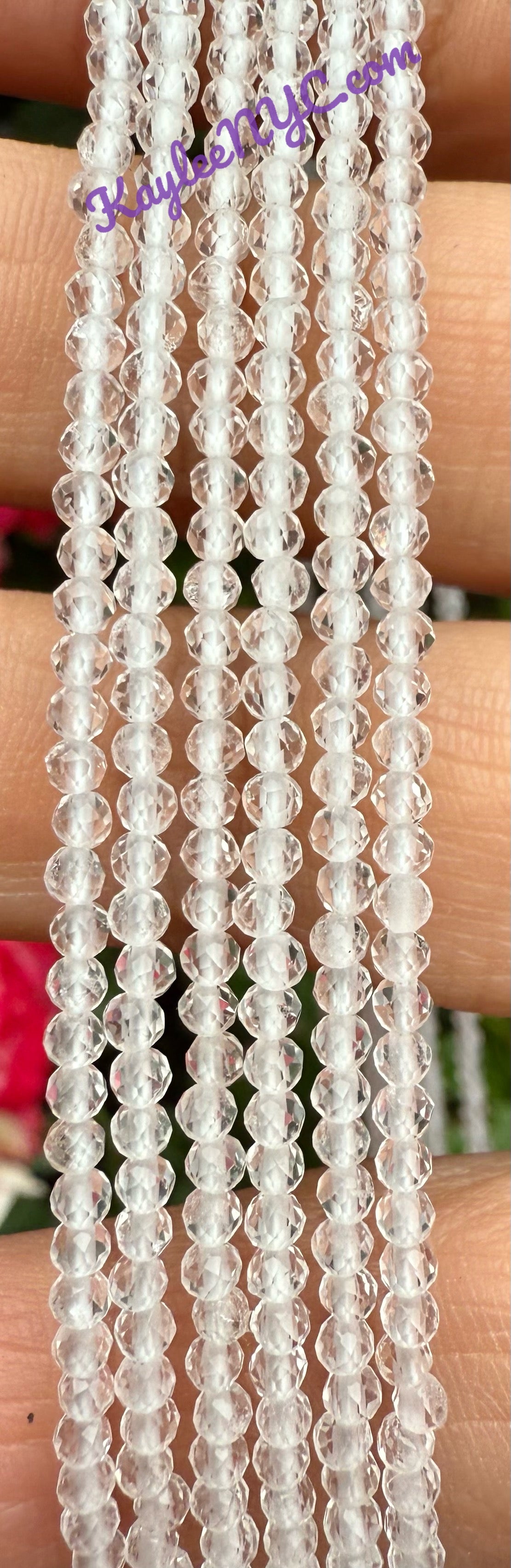 6 PCs 2mm Natural Clear Quartz Necklaces