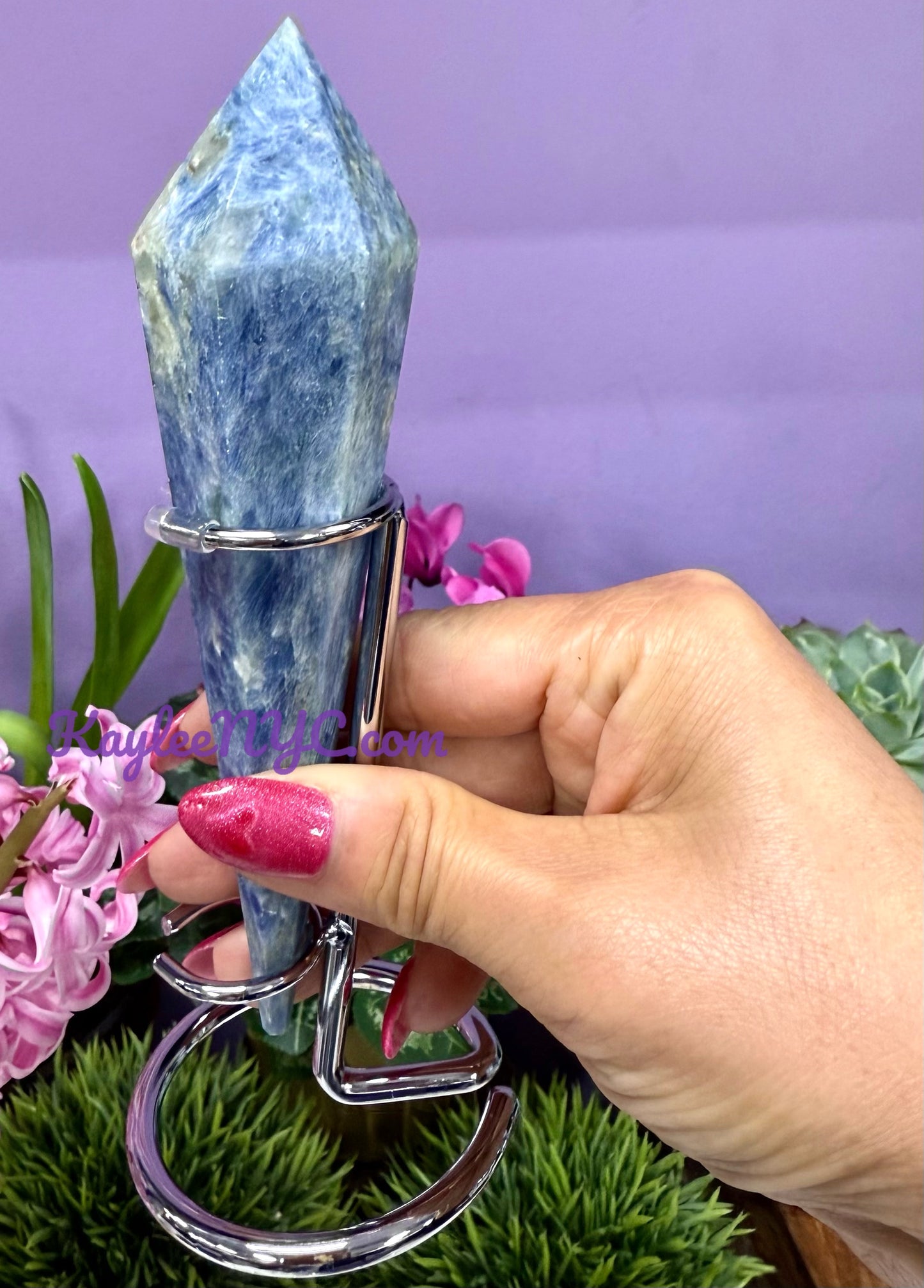 Wholesale Lot 5 pcs Natural Blue Kyanite Scepter w stand Crystal Energy