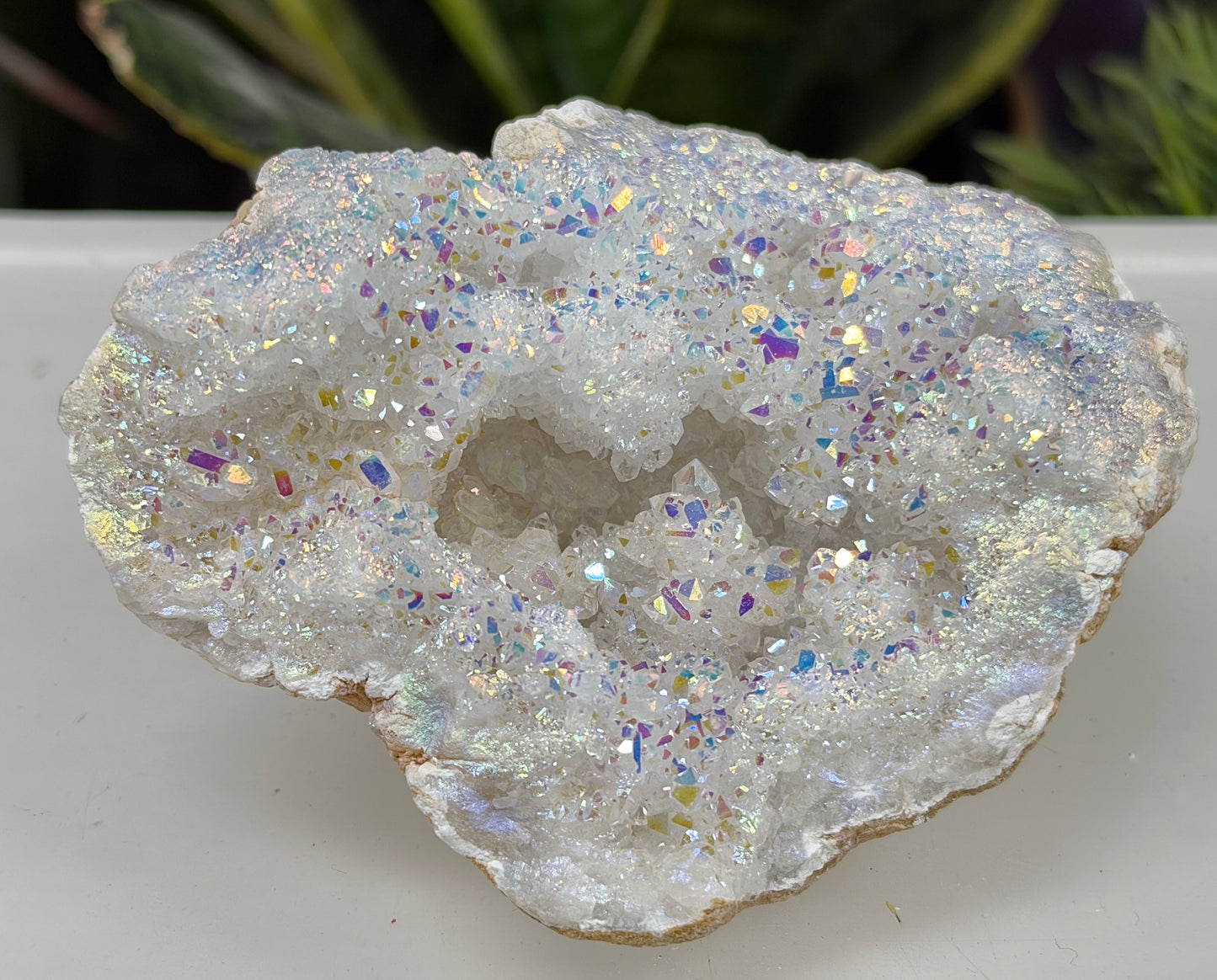 Wholesale Lot 2 Lb Angel Aura White Druzy Quartz Geode Crystal Healing Energy