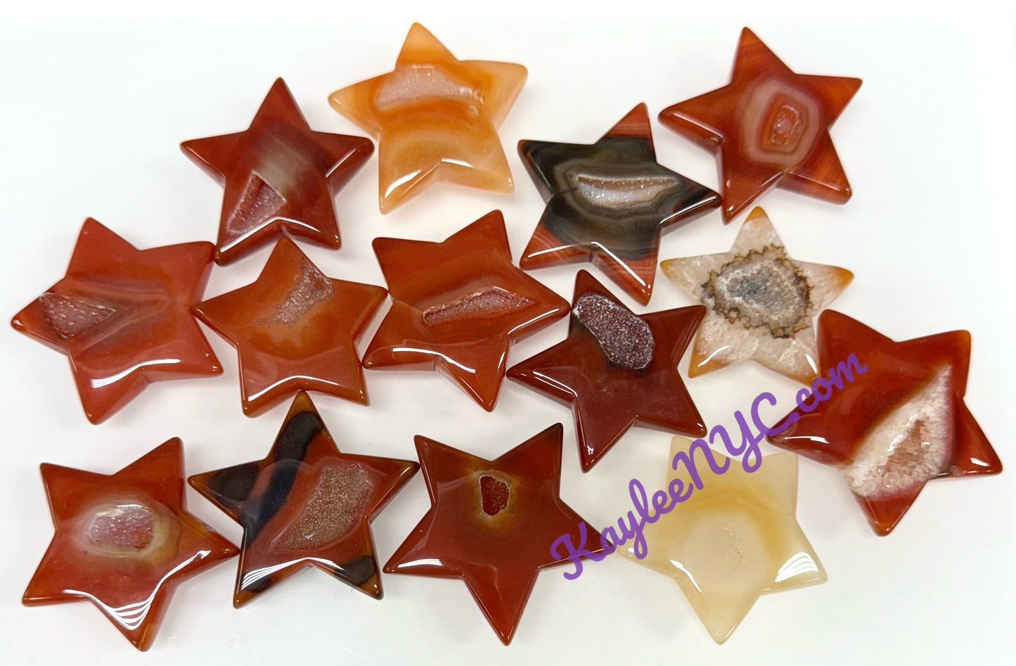 Wholesale Lot 1 lb Natural Carnelian Crystal Stars Healing Energy