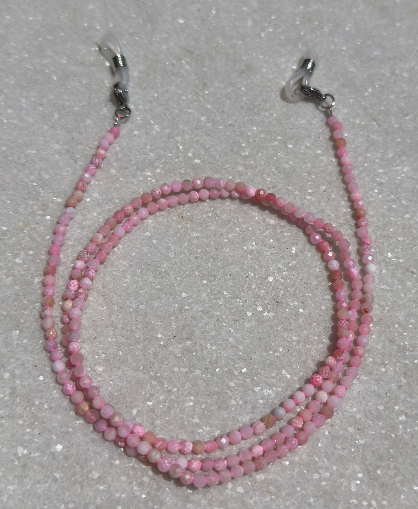 Wholesale Lot – 6 PCS 3mm Faceted Pink Opal Glasses Chains