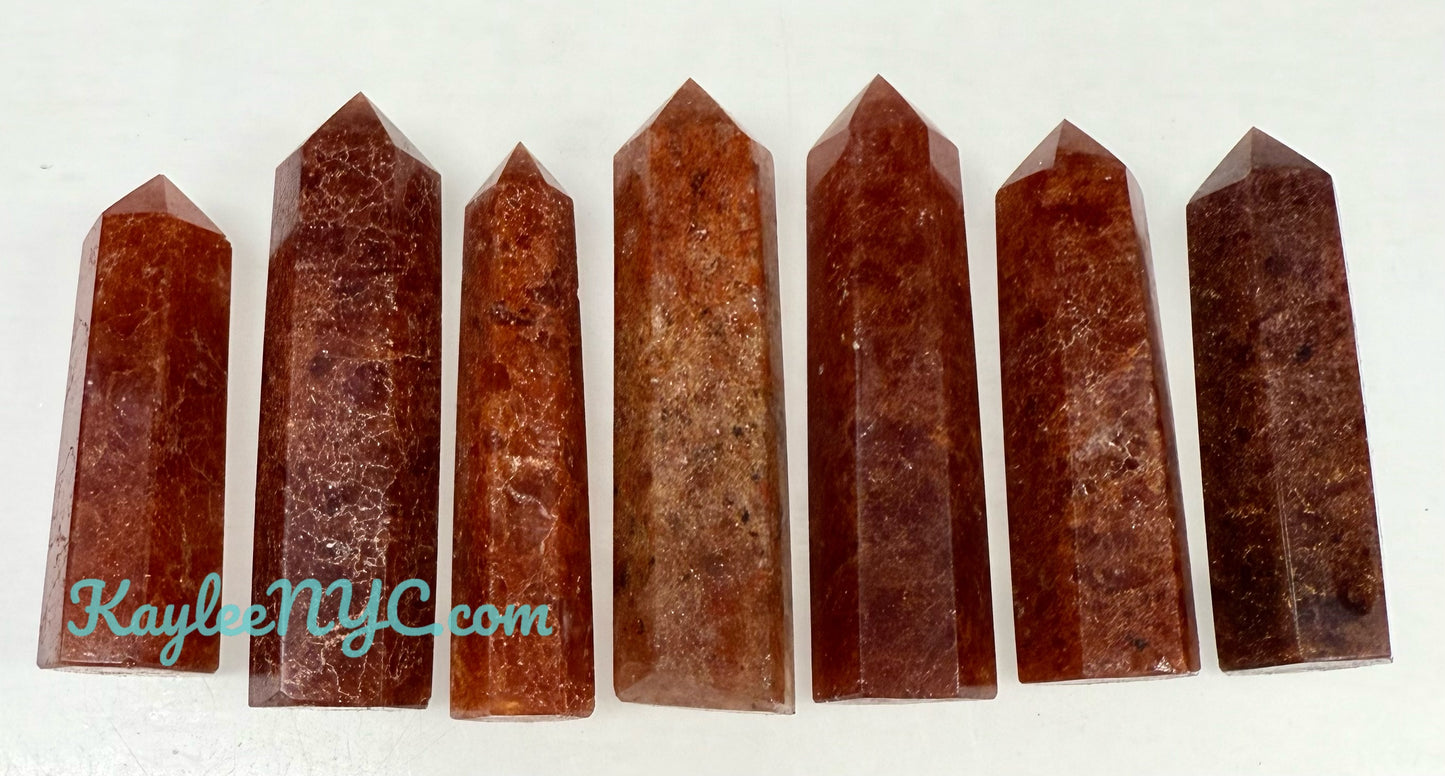 Wholesale Lot 1 lb Natural Strawberry Quartz Obelisk Tower Point Crystal Healing Energy