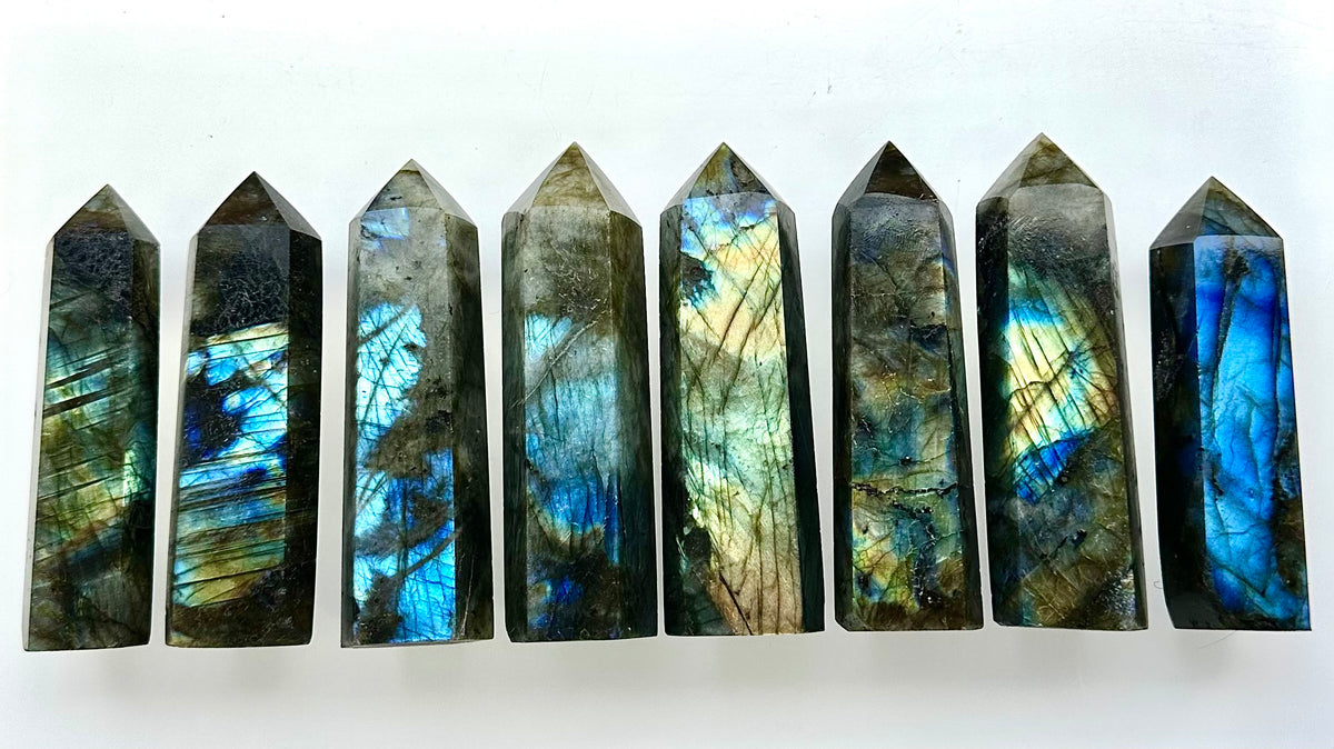 Wholesale Lot 2lbs Natural Labradorite obelisk Tower Point Crystal Healing Energy
