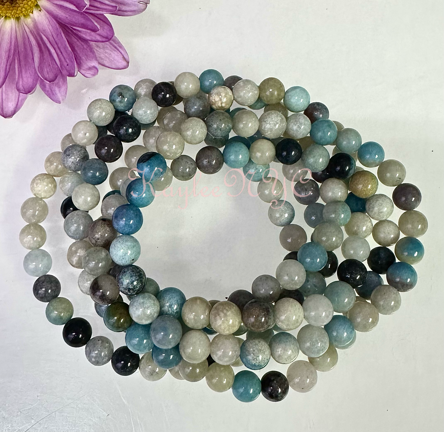 Wholesale 6 PCs 6mm Trolleite Natural Crystal Stretch Bracelet 7.5"