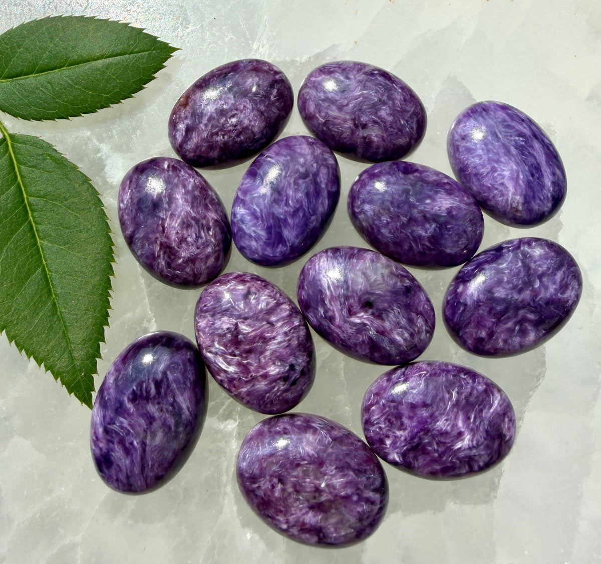 Wholesale Lot 12 pcs Natural Charoite Cabochon Crystal Healing Energ