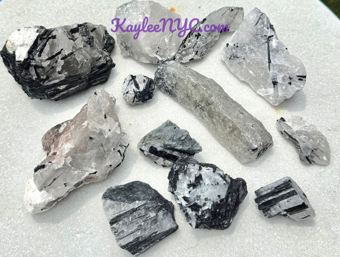 4 lbs Natural Tourmalinated Quartz Rough Crystals Healing Energy