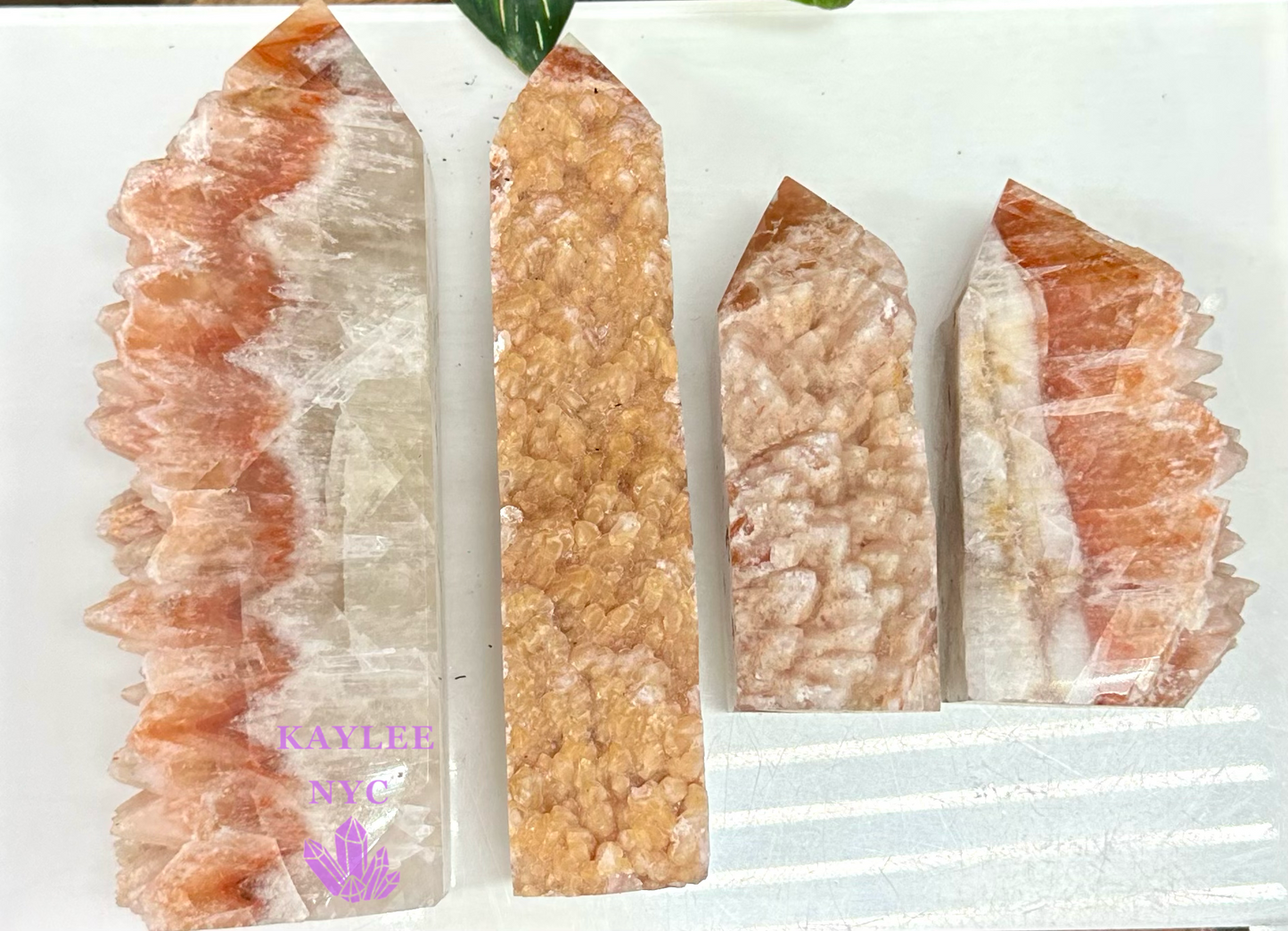 3-4 PCs Natural Dog Tooth Calcite Obelisk Tower