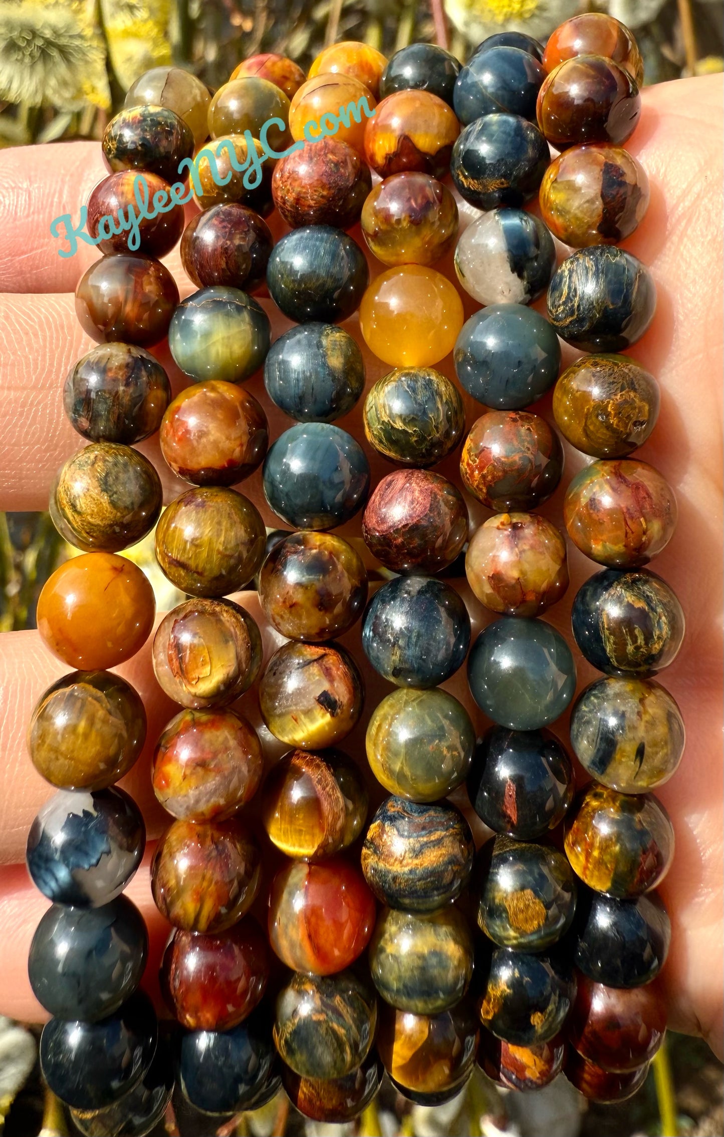 Wholesale 6 Pcs Natural Pietersite 7mm 7.5” Crystal Healing Stretch Bracelet