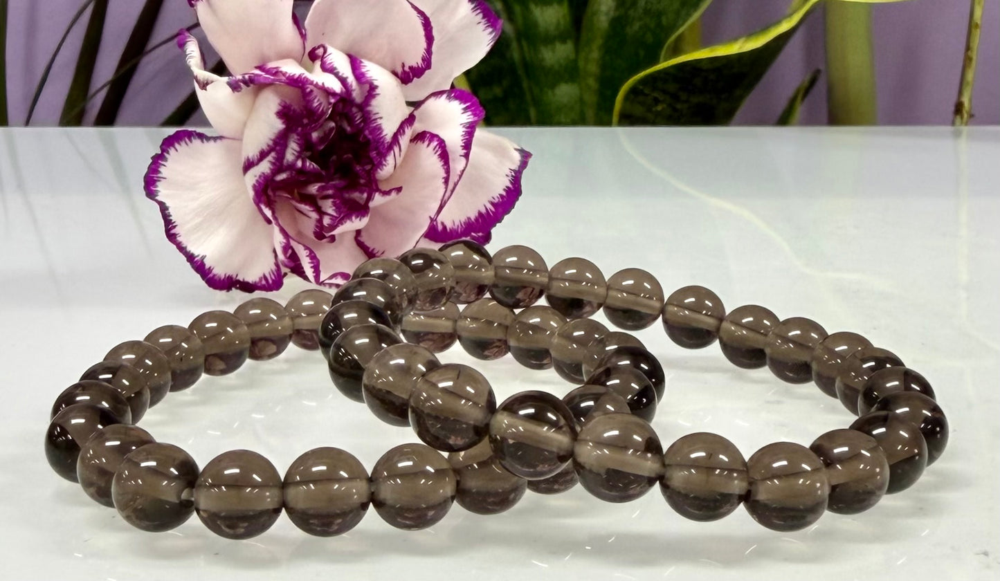 Wholesale Lot 6 Pcs Natural Ice Obsidian 8mm 7.5” Stretch Bracelet