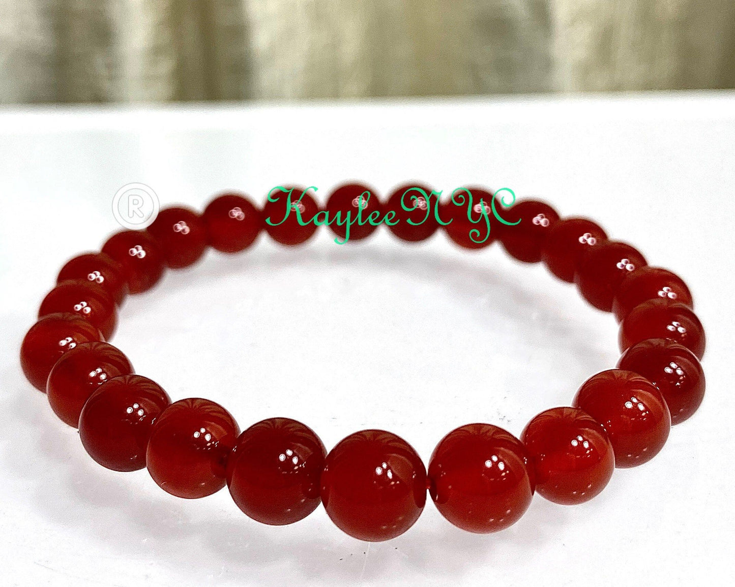 Wholesale Lot 6 Pcs Carnelian 8mm 7.5” Crystal Healing Stretch Bracelet