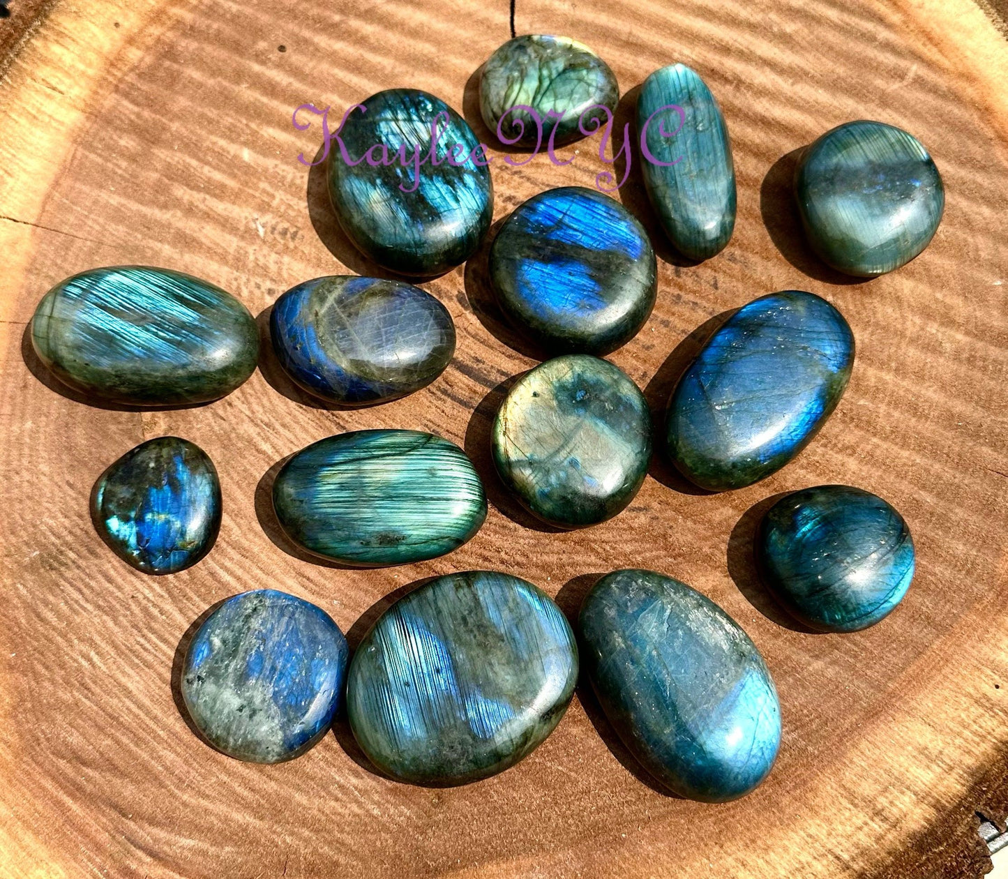 Wholesale Lot 2 Lbs Natural Labradorite Palm Stone Crystal Nice Quality