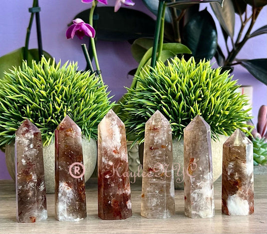 Wholesale Lot 1 Lb Natural Hematoid Fire Quartz Obelisk Tower Point Crystal Healing