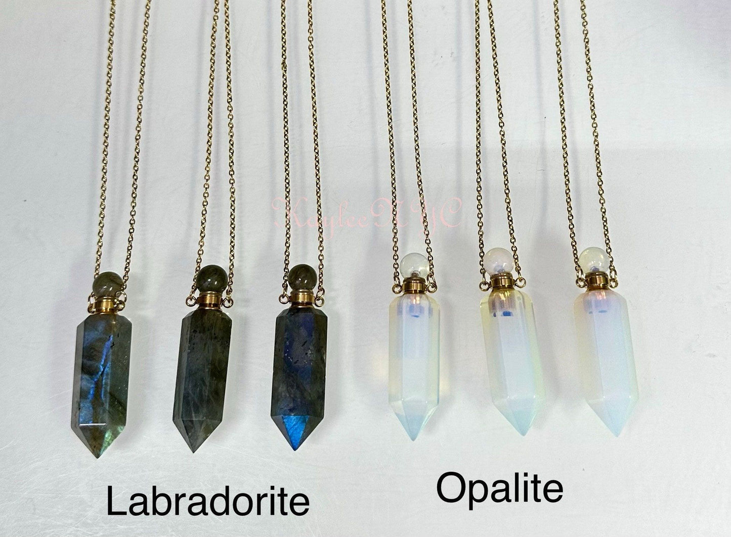 Wholesale 6 Pcs Mix Crystal Essential Oil Diffuser Pendant Necklaces